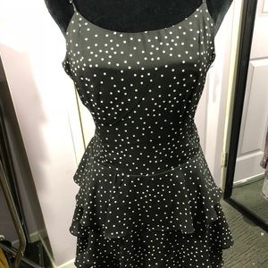 Forever 21 black Polka Dot tiered ruffle dress. L